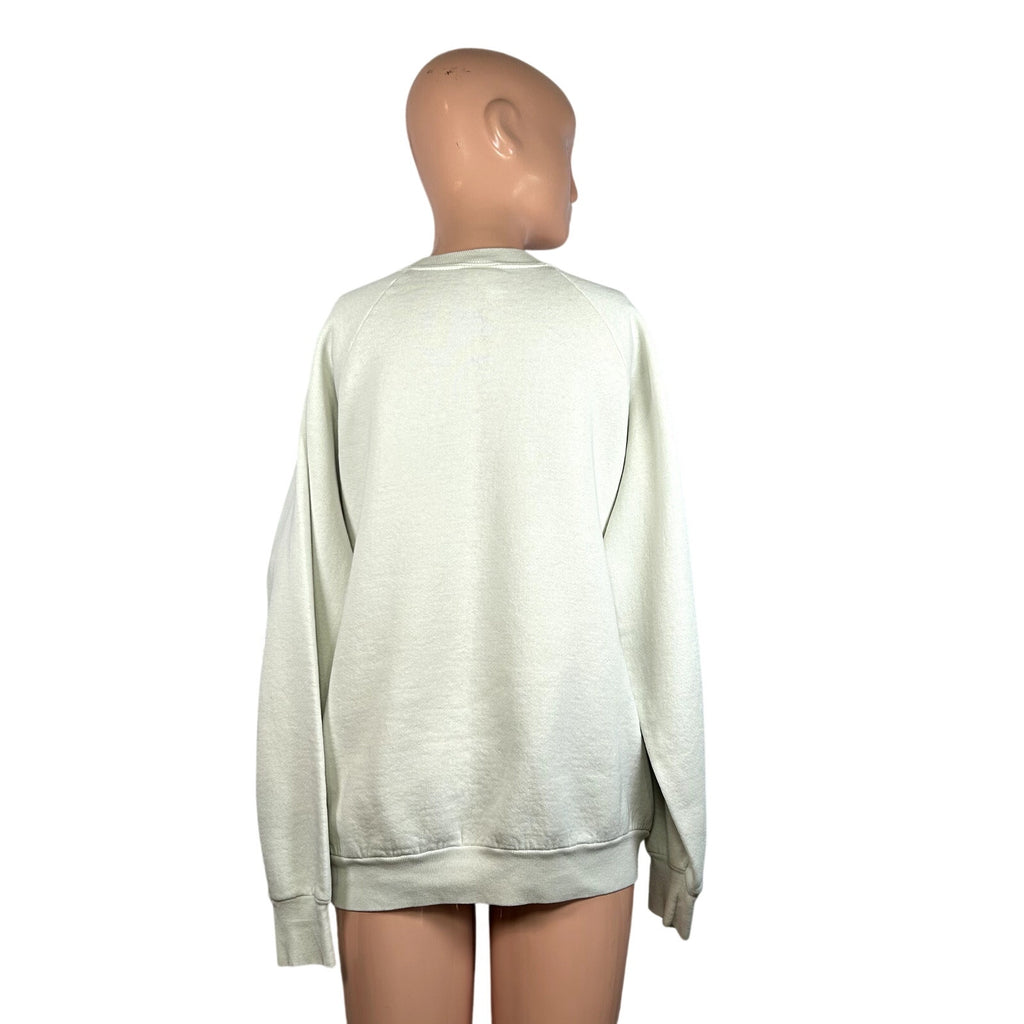 VTG 80s Guess Paris M White Sweatshirt Triangle Logo Dolman Sleeve Streetwear