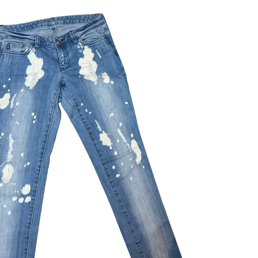 Michael Michael Kors Bleach Splatter Distressed Skinny Jeans