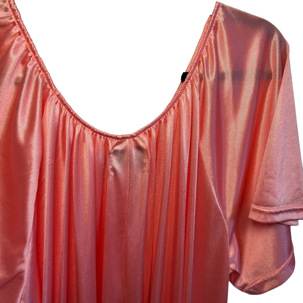 VTG 90s Cozee Corner Pink Peach Plus Size 5X Muumuu Maxi Dress Loungewear Retro