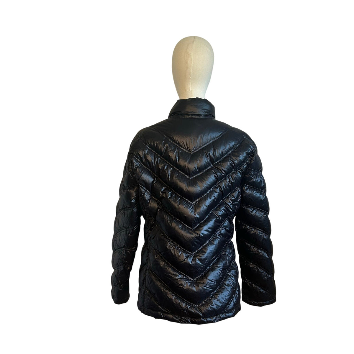 Calvin Klein XL Black Puffer Jacket Cheetah Lined Casual Gorpcore Minimalist