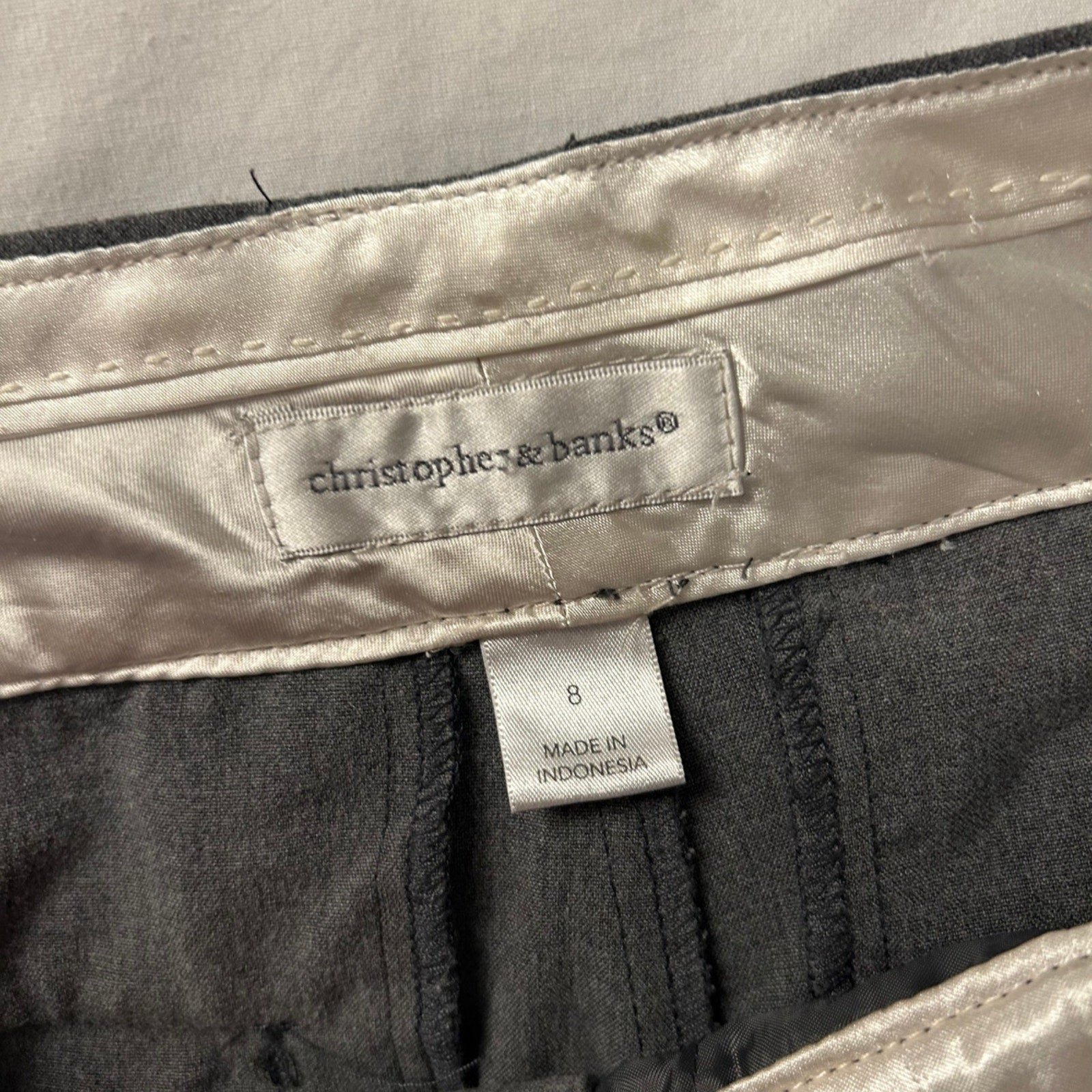Christopher Banks Charcoal Gray Wool Blend Dress Pants Straight Leg Professional