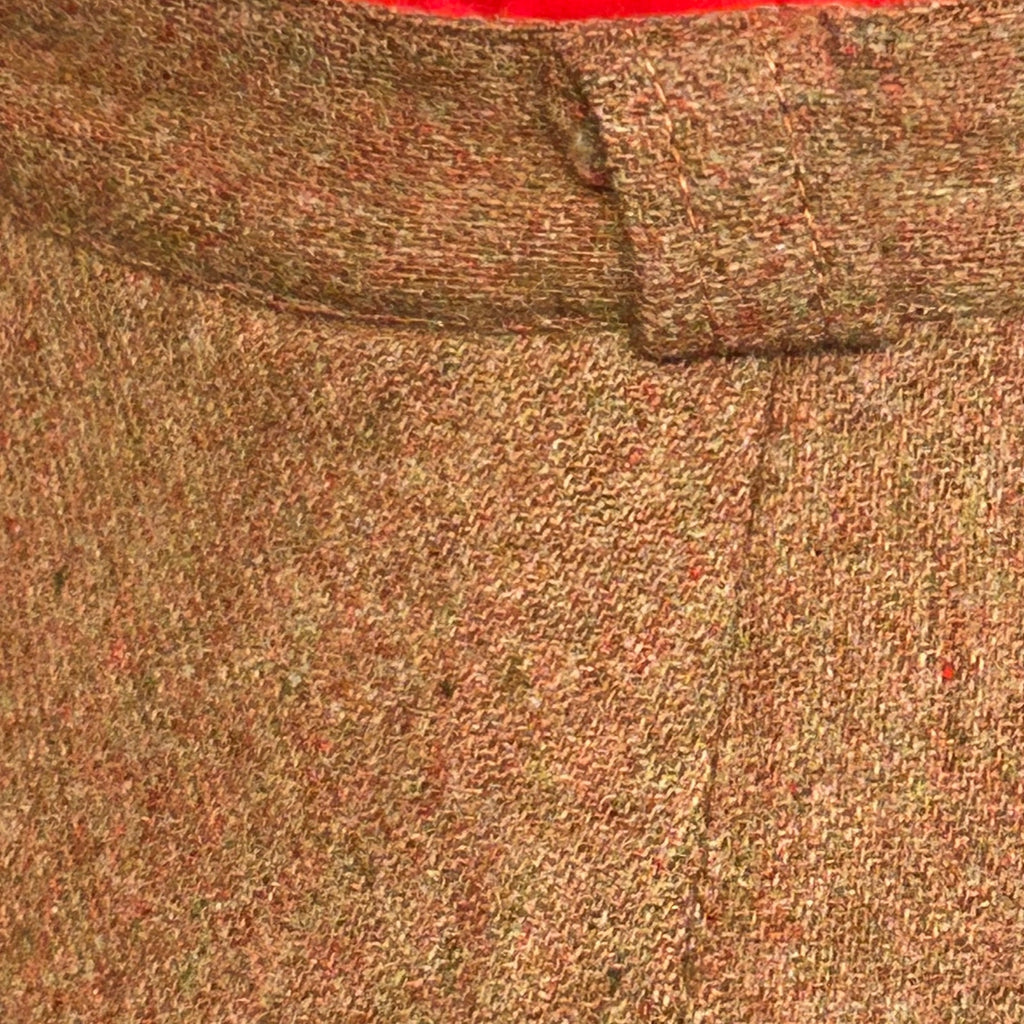 VTG 40s Brown Tweed Pencil Skirt Petite XS Dark Academia Preppy Pockets