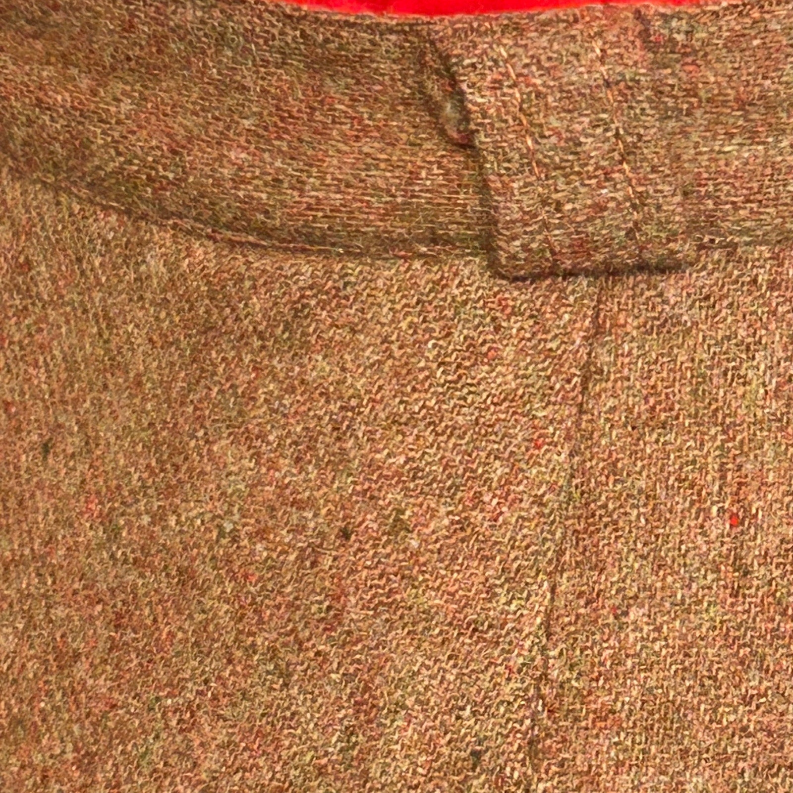 VTG 40s Brown Tweed Pencil Skirt Petite XS Dark Academia Preppy Pockets