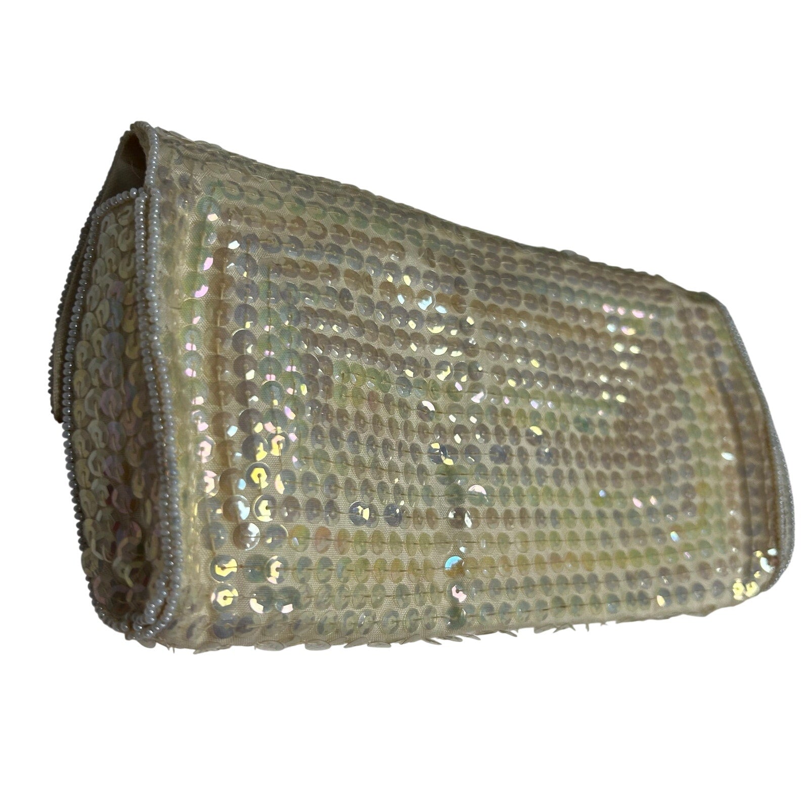 VTG 50s La Regale Beaded Sequin Clutch Evening Bag Handbag Small Bridal Coquette