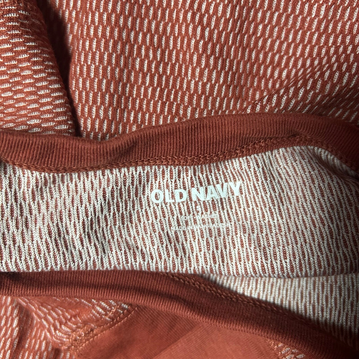 Old Navy Soft Washed Thermal Crew Neck Shirt Mens Small NWT Rust Orange Waffle