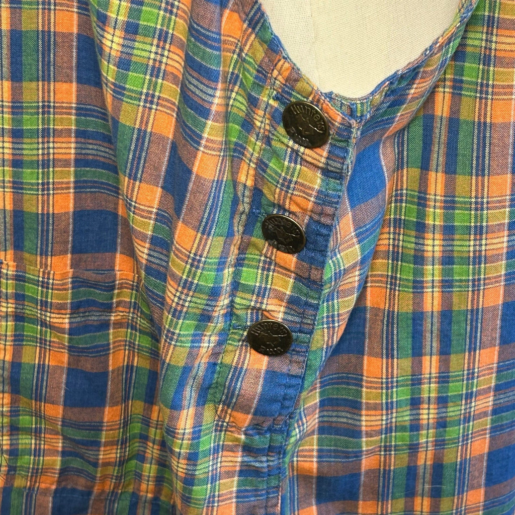 VTG 90s Hunters Run 8 Plaid Sleeveless Jumper Mini Dress Grunge Preppy Indie