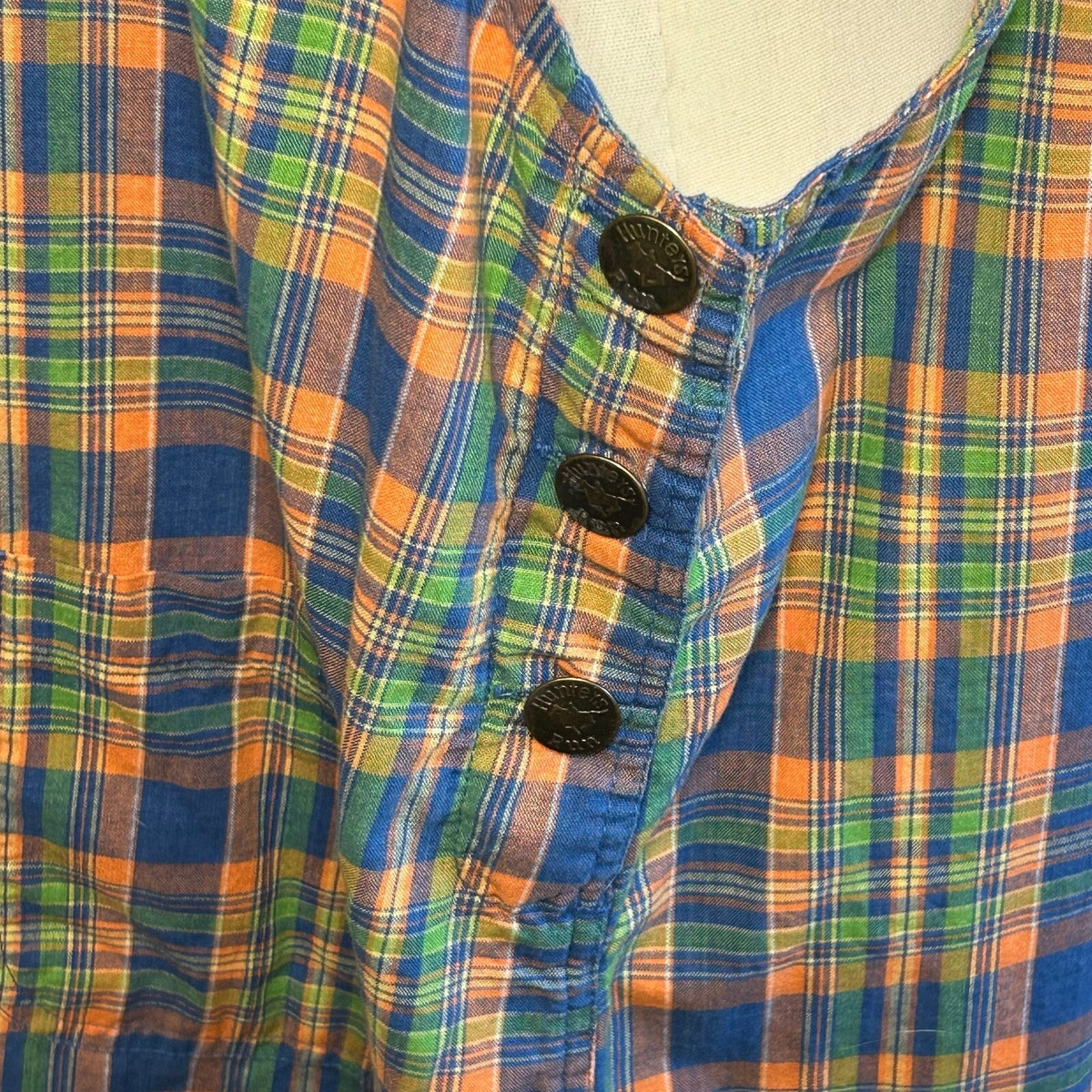 VTG 90s Hunters Run 8 Plaid Sleeveless Jumper Mini Dress Grunge Preppy Indie