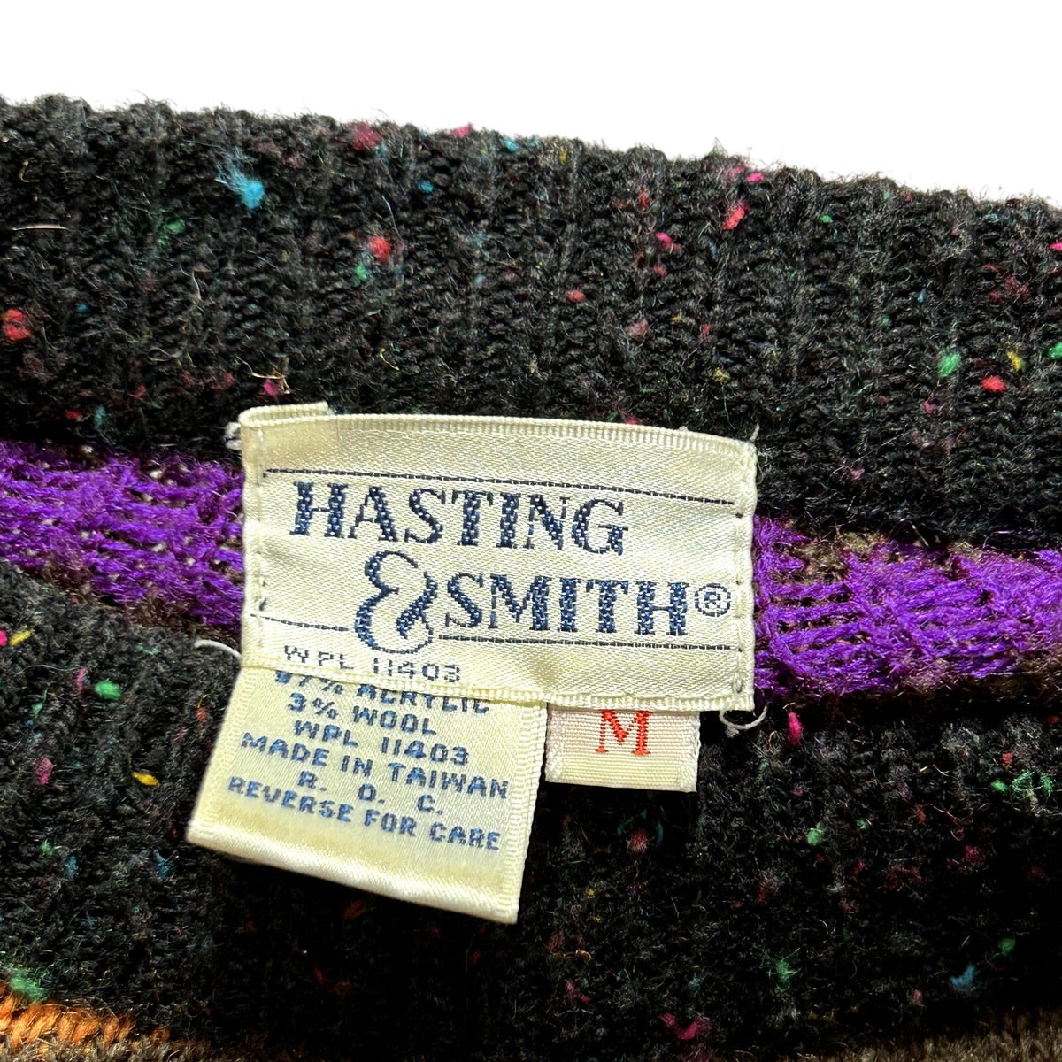 VTG 90s Hastings & Smith M Southwestern Aztec Cable Knit Crewneck Sweater