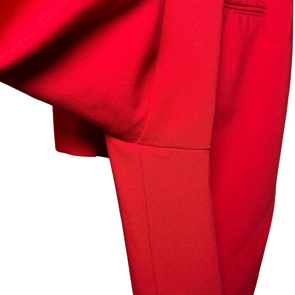 Ann Taylor Bright Red Straight Leg Pants 6 Stretch Luxe Career Bold Minimalist