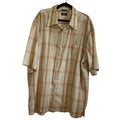 4XLT Attitude Brown Plaid Short Sleeve Casual Button Down Camp Shirt Big Tall