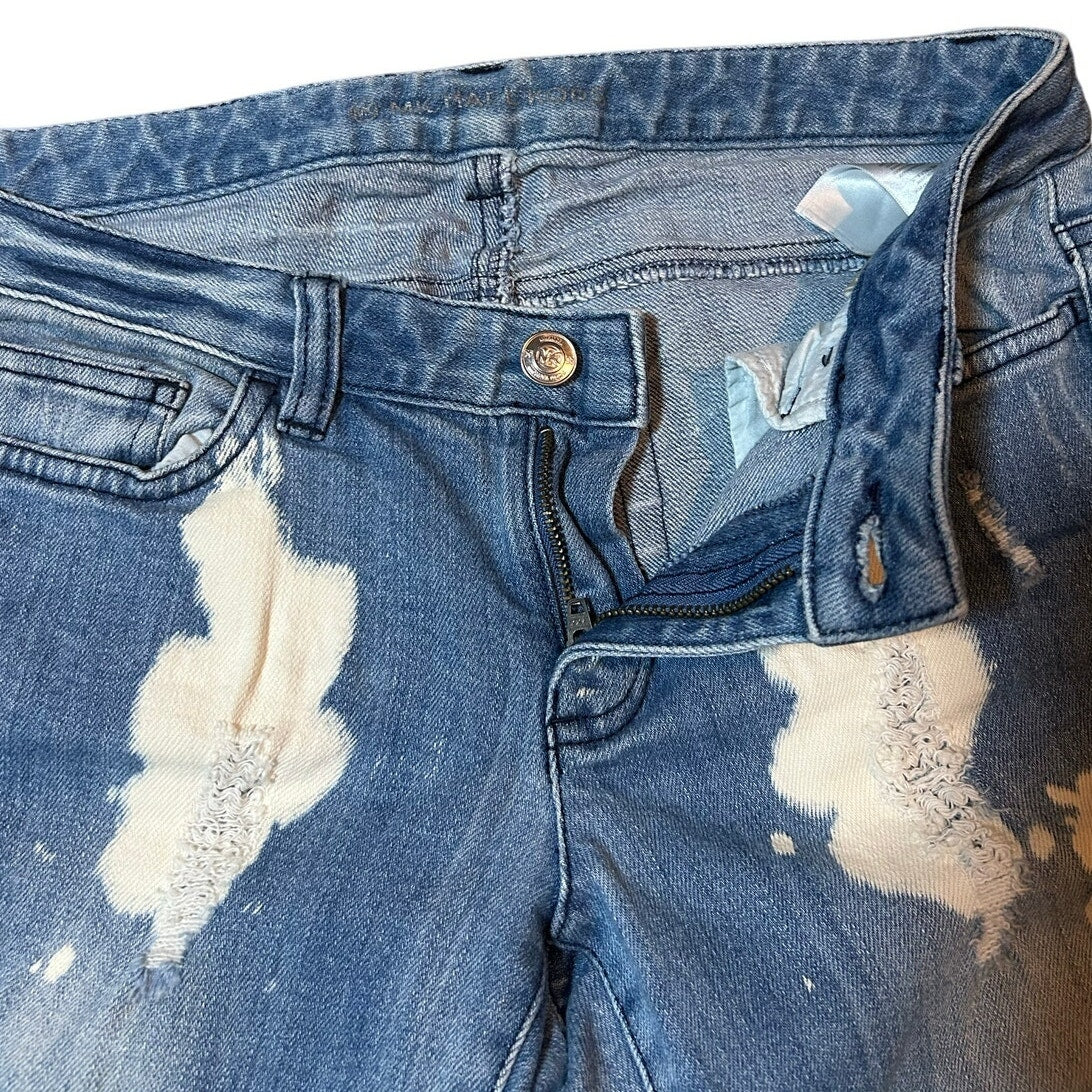 Michael Michael Kors Bleach Splatter Distressed Skinny Jeans