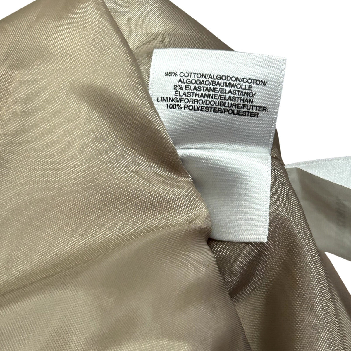 Jones New York Collection 16 Tan Cotton Stretch Moto Peplum Utility Jacket Chic