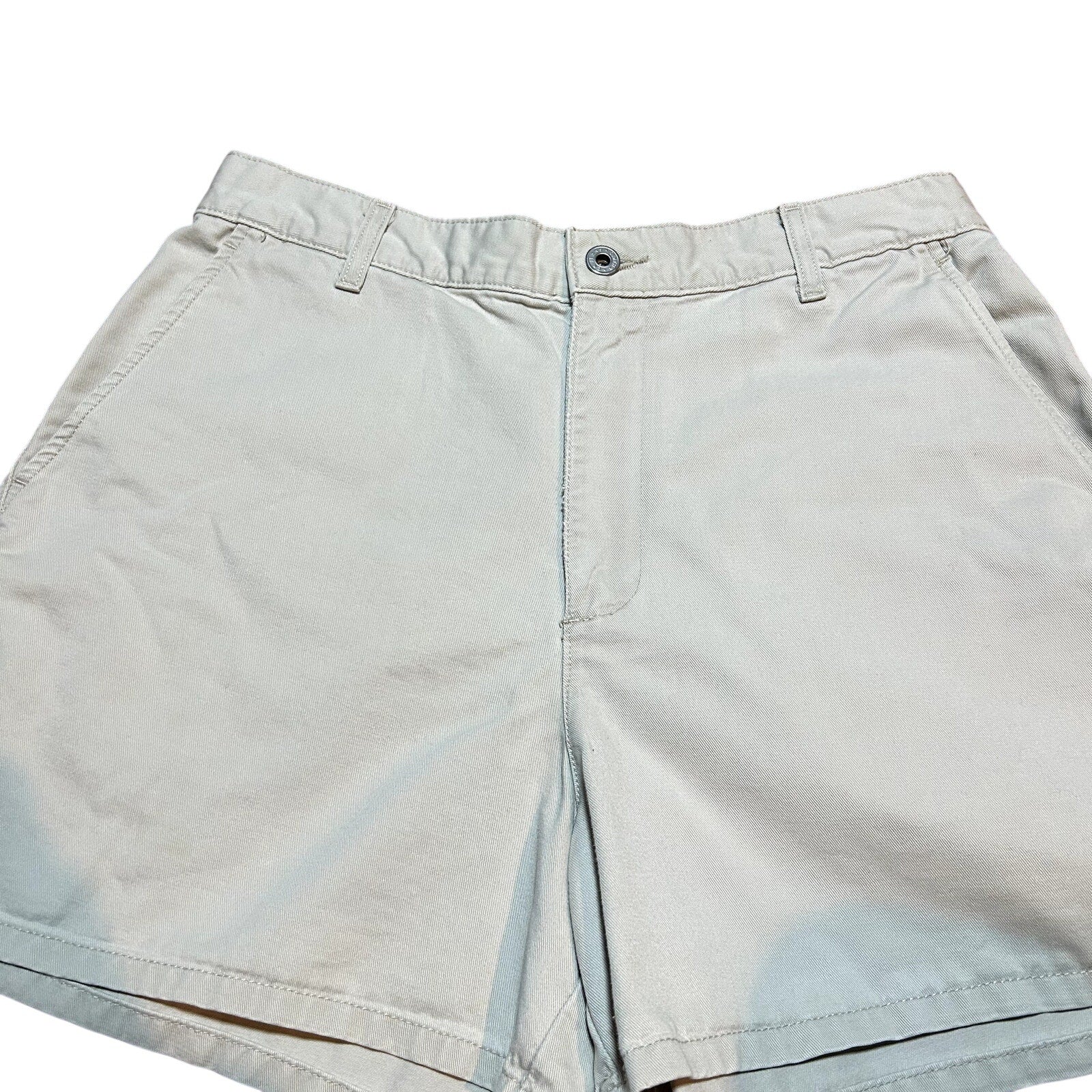 Calvin Klein Khakis VTG Made in USA 100% Cotton Flat Front Khaki Shorts Size 12
