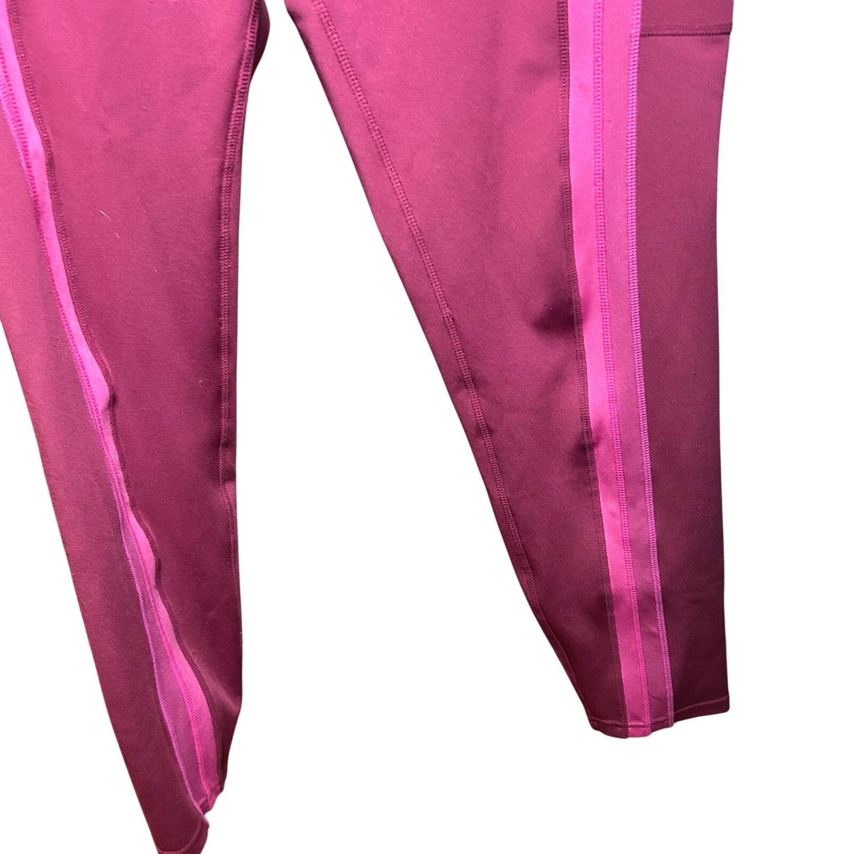 Pop Fit High Waisted Pocket Leggings Magenta Pink 2X Activewear Yoga Two Tone