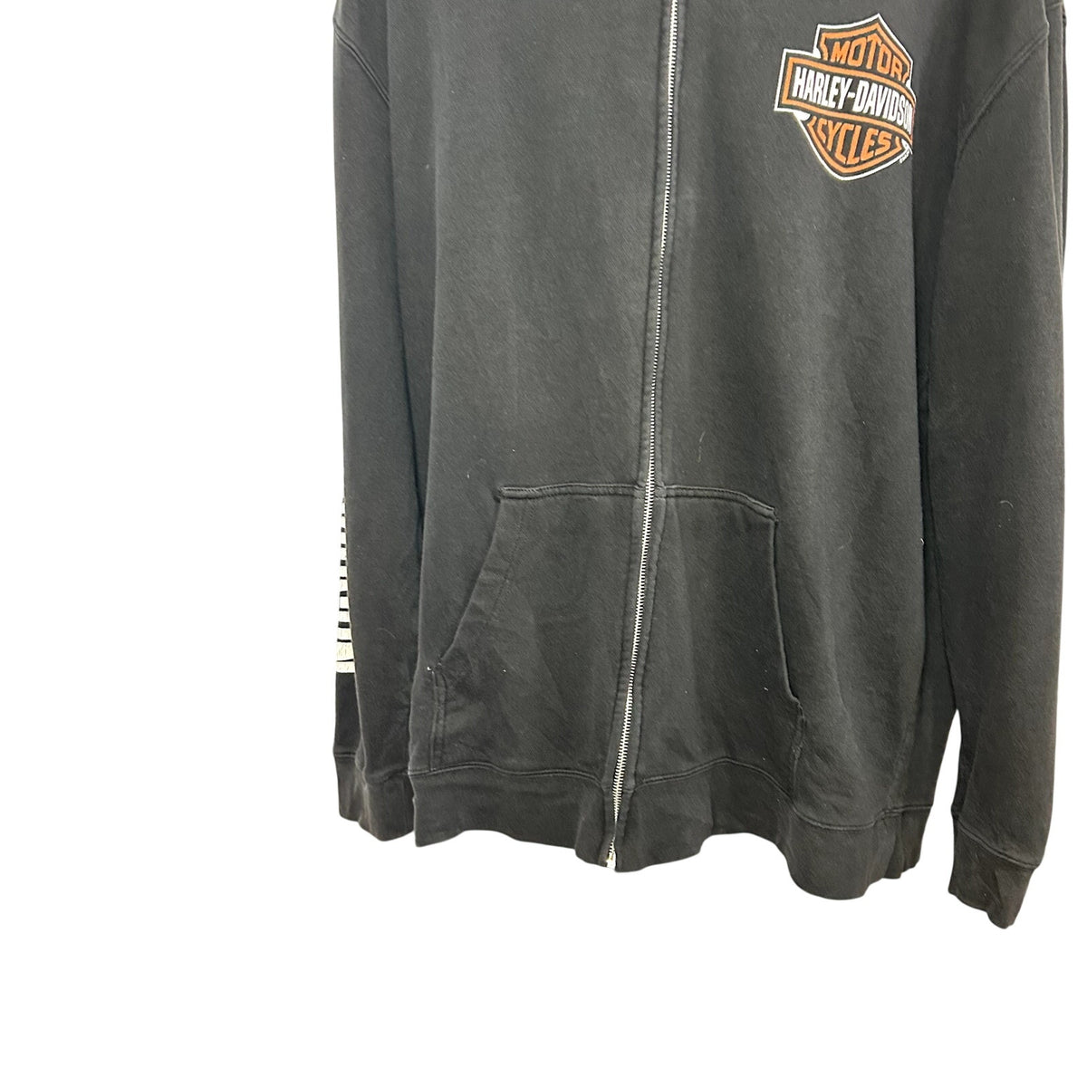 Harley-Davidson XL House of Harley 2013 Black Graphic Full Zip Biker Hoodie