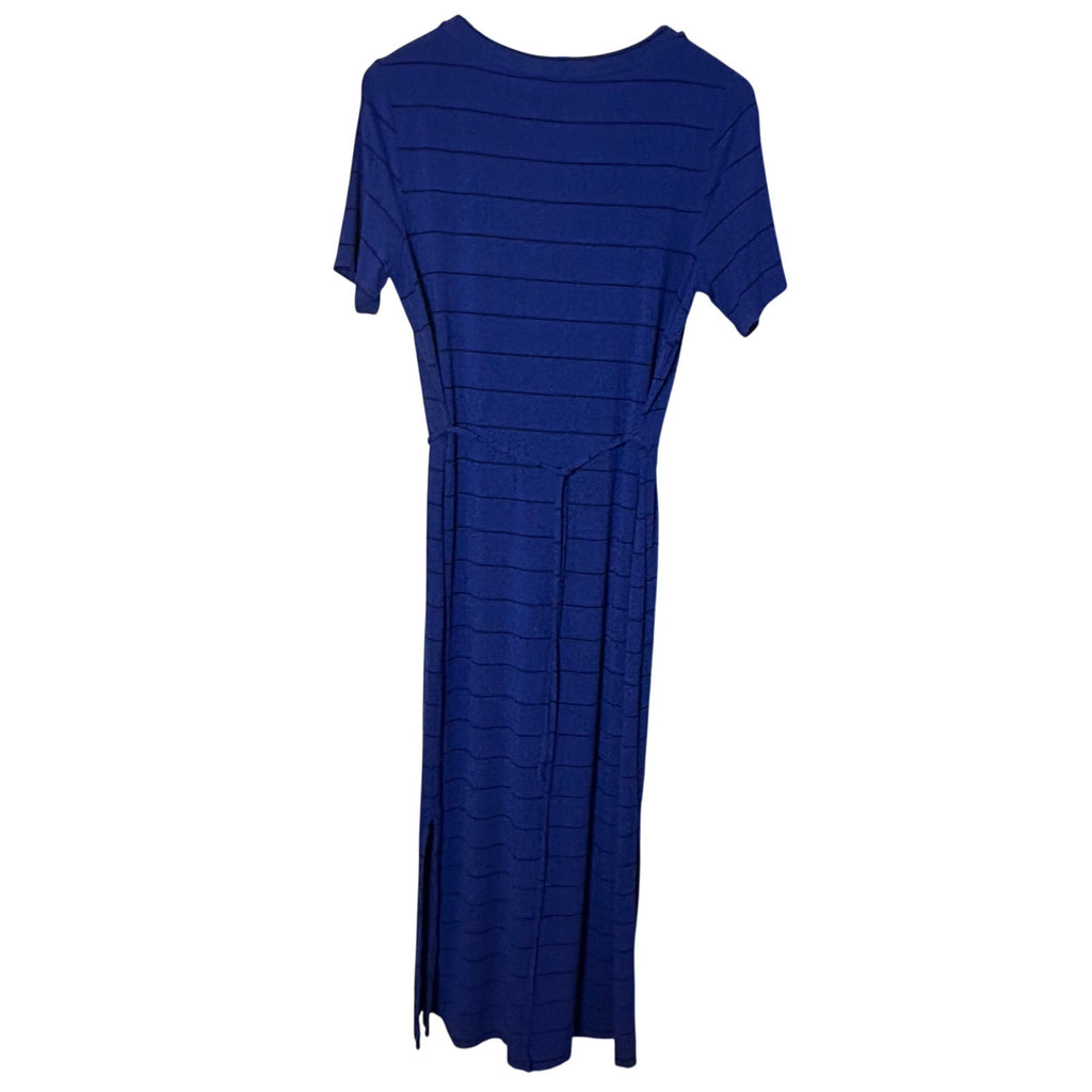 Banana Republic Striped Knit Maxi Dress Mountain Blue Small Coastal Minimalist