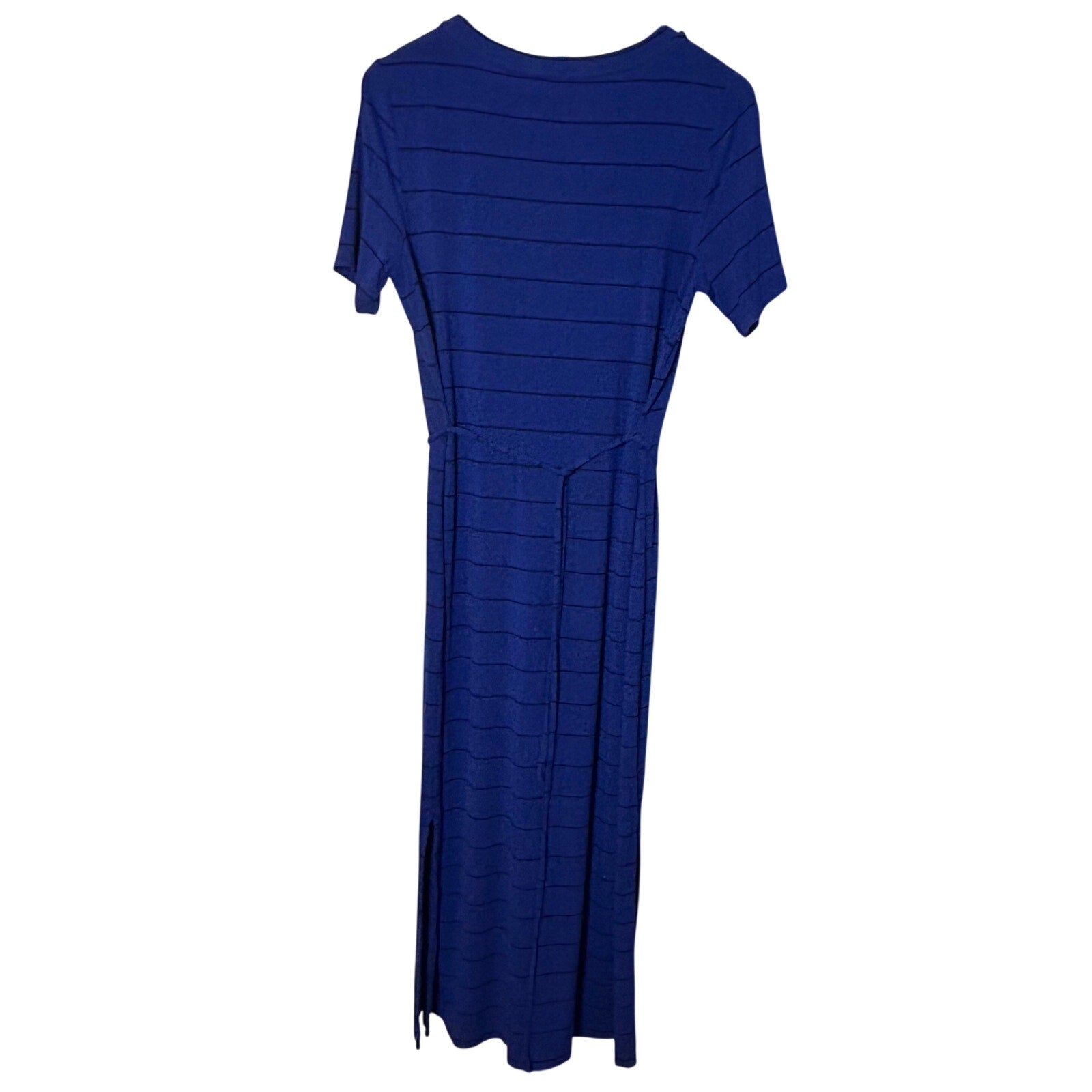 Banana Republic Striped Knit Maxi Dress Mountain Blue Small Coastal Minimalist