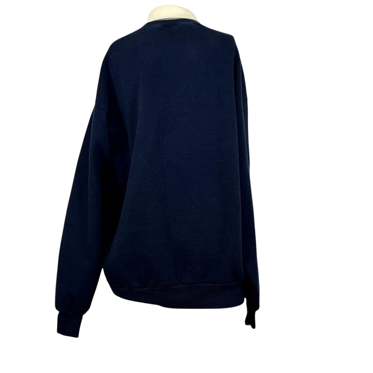VTG 90s L Navy Farm Scarecrow Sweatshirt Teacher Grandmacore Cottagecore Barn