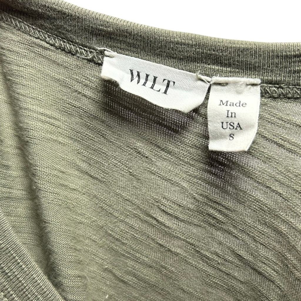 Wilt Slub Knit Tiered Midi Dress Sage Green S