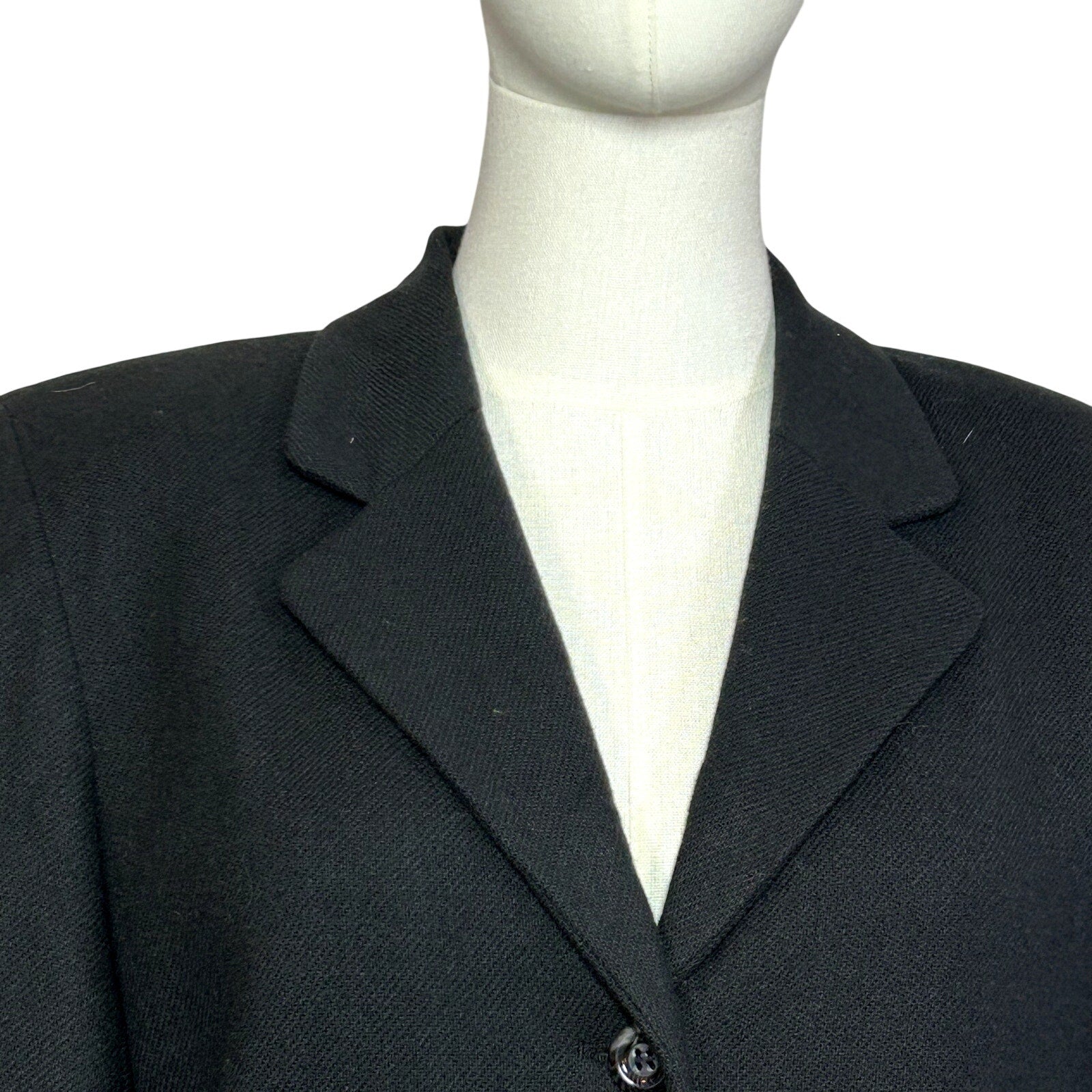 VTG 80s Worthington Black Wool Blazer M Preppy Dark Academia Retro Grunge Boss