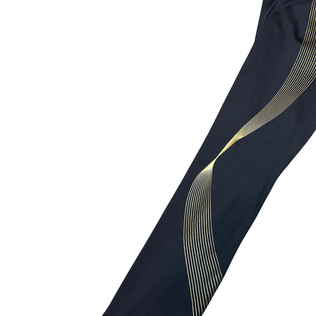 Victoria's Secret Sport Leggings XS Black Gold Metallic Geometric Stripe High Rise