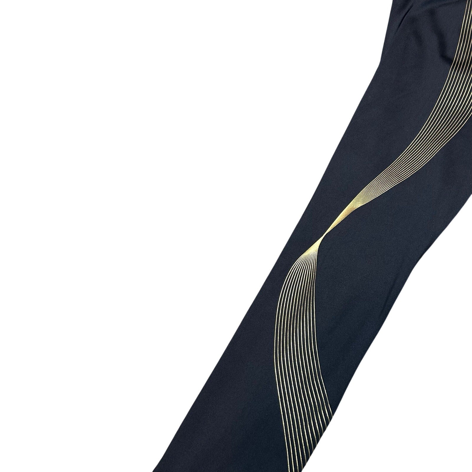 Victoria's Secret Sport Leggings XS Black Gold Metallic Geometric Stripe High Rise