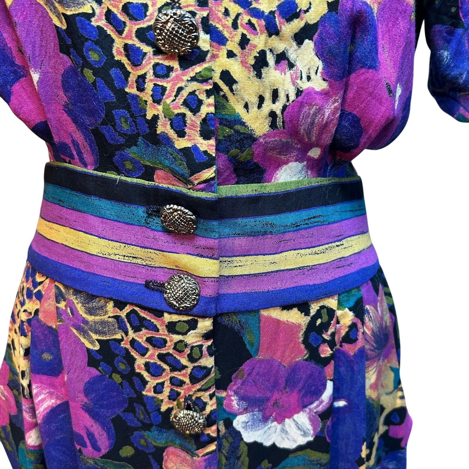 VTG Positive Attitude Midi Dress 11/12 Modern M Floral Whimsigoth Dark Academia