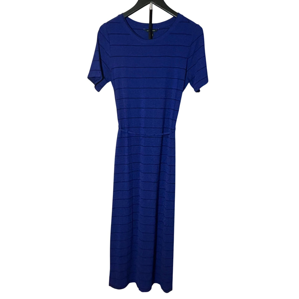 Banana Republic Striped Knit Maxi Dress Mountain Blue Small Coastal Minimalist