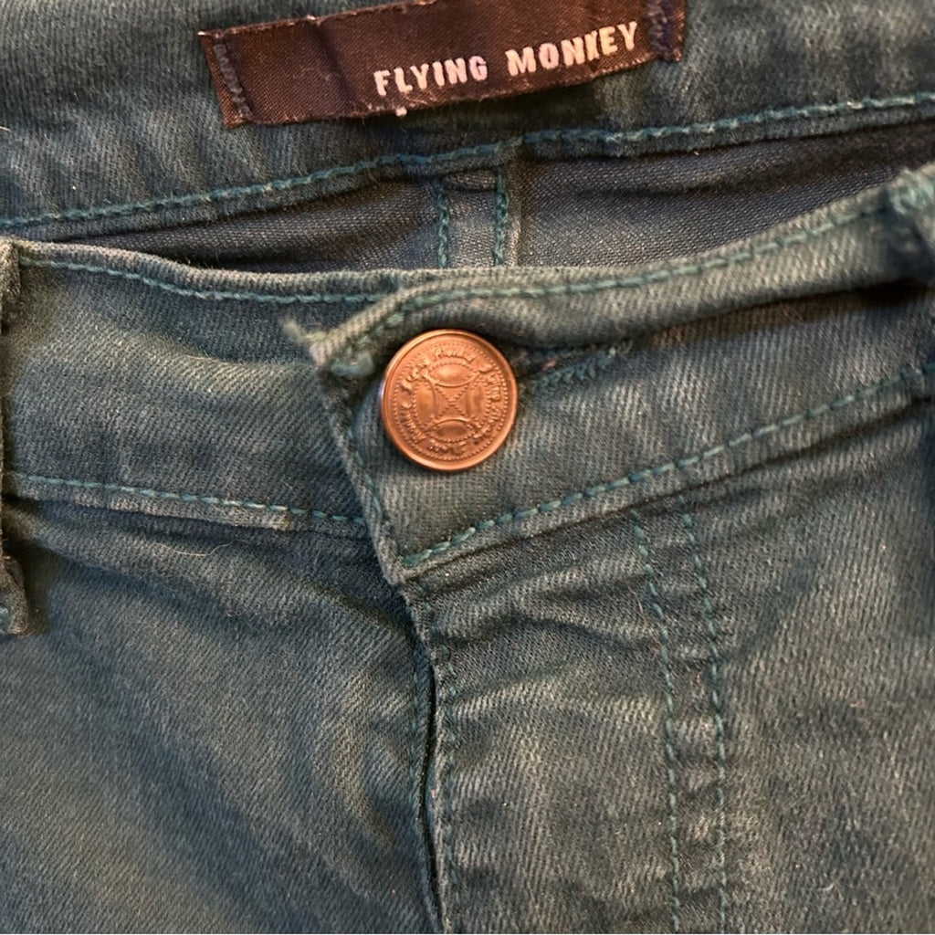 Flying Monkey Dark Teal High Rise Jeggings Size 9 / 29 Jewel Tone Stretch Green
