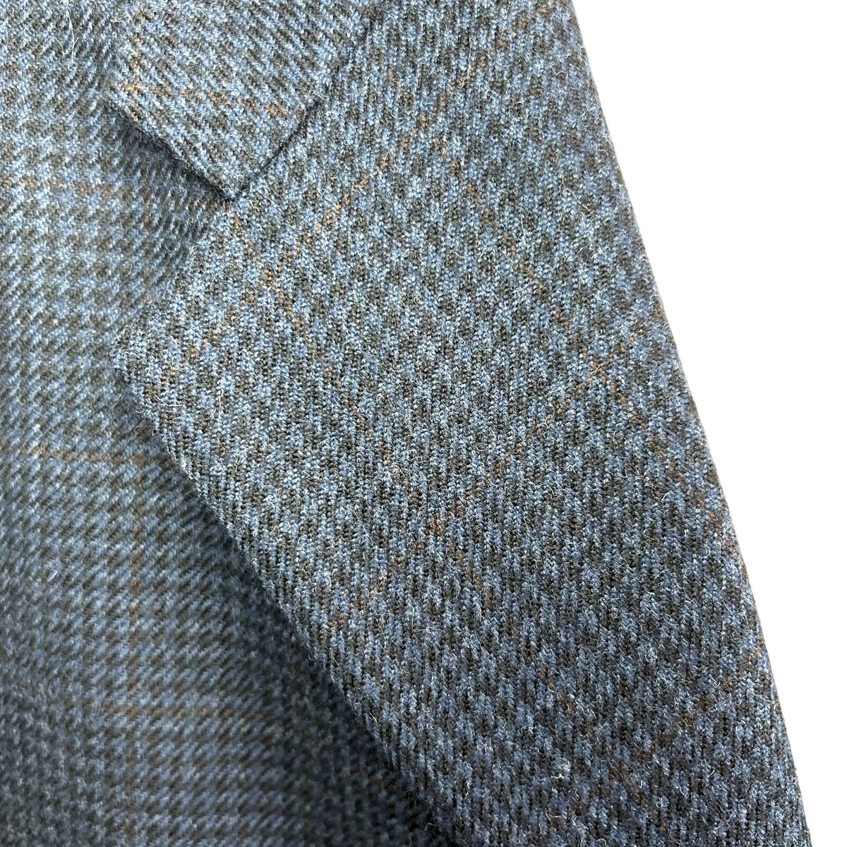 VTG Y2K Corporate Image 44 Blue Houndstooth Wool Blazer Sport Coat Preppy Luxury