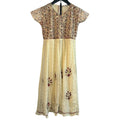 VTG 70s Anmol Indian Metallic Gold Thread Chiffon Dress Boho Whimsigoth XXS