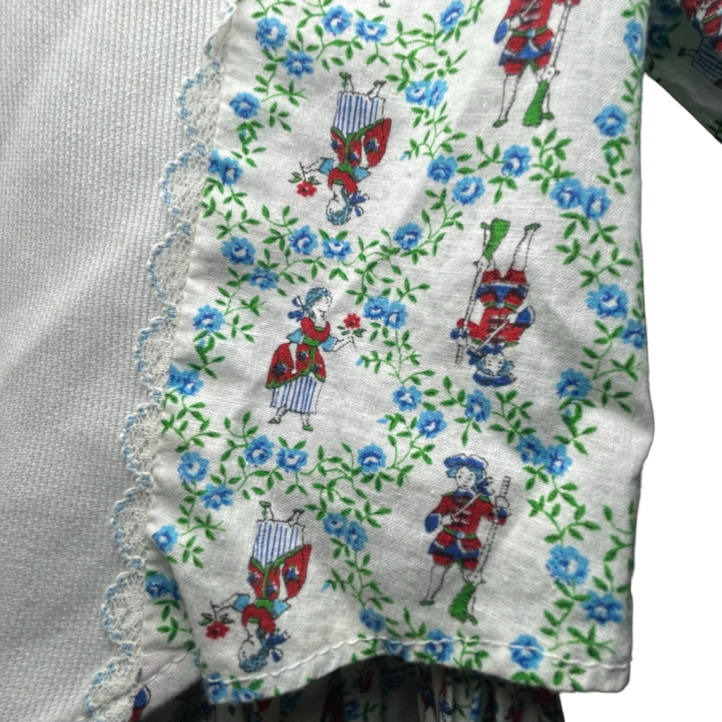 70s Bicentennial Prairie Two Piece Set Floral Colonial Print XS Small