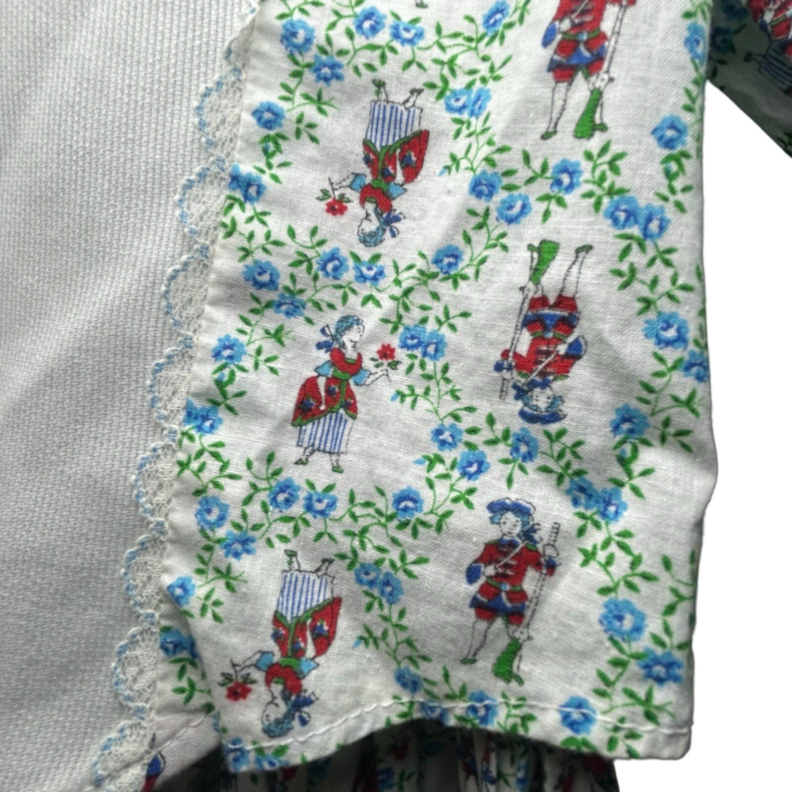 70s Bicentennial Prairie Two Piece Set Floral Colonial Print XS Small