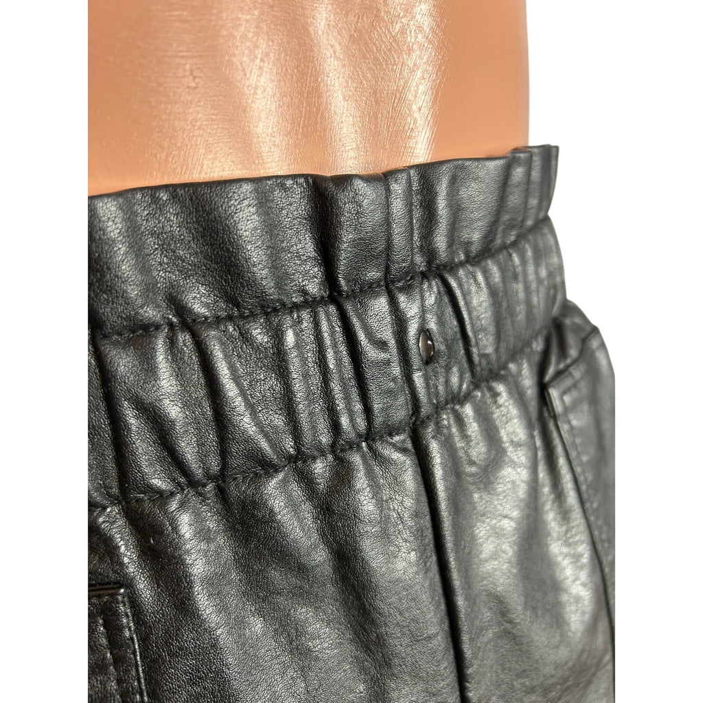 Black Vegan Leather Lined Pocketed Shorts XS Biker Goth Grunge Chic Streetwear