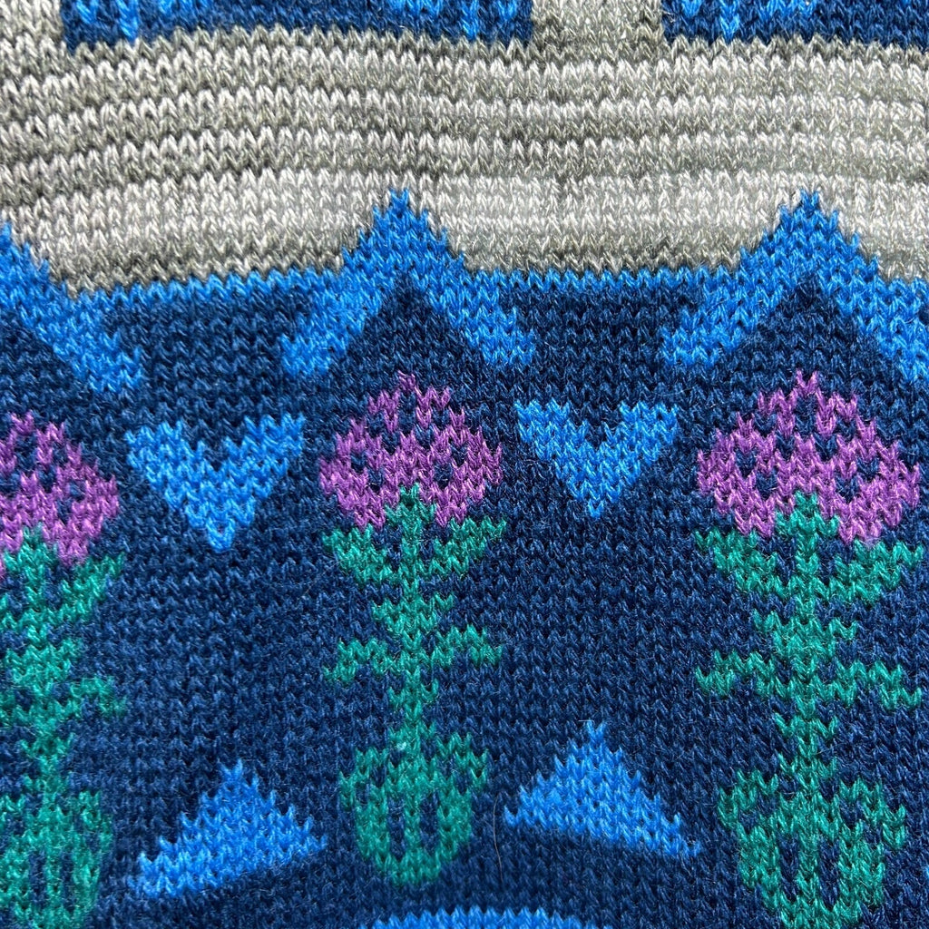 Netflix Stranger Things S Purple Blue Fair Isle Cassette V-Neck Knit Cardigan