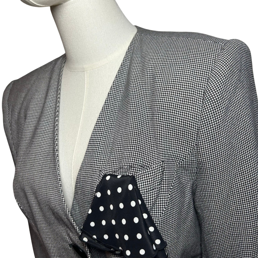 VTG 80s Gray Power Blazer Petite 8 Dark Academia Preppy Minimalism Office Siren