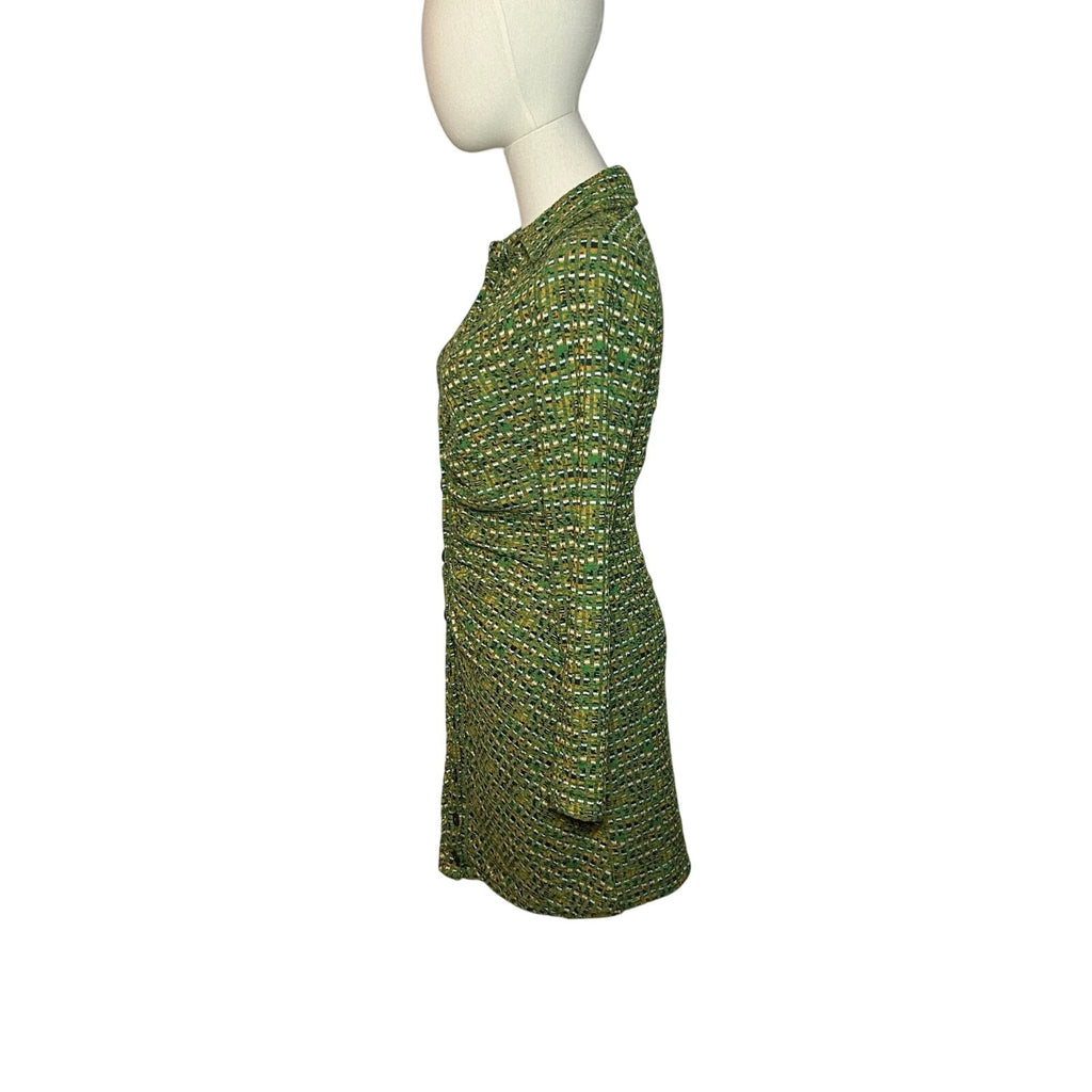 Stradivarius Green Long Sleeve Knit Dress M Minimalist Preppy Retro Streetwear