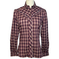 VTG 70s Kenny Rogers XS/S Western Red Plaid Snap Puff Sleeve Shirt Cottage Boho
