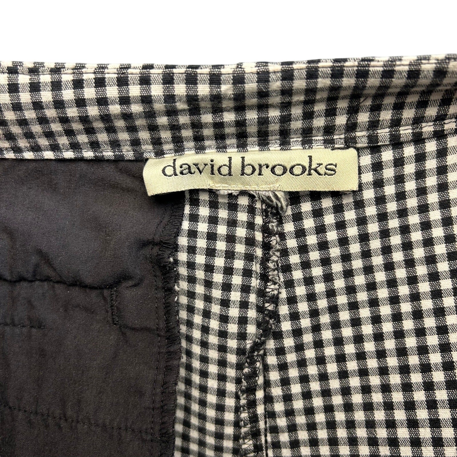 VTG 90s David Brooks Gingham Pants 8 29 Black White Retro Plaid Cigarette Slacks