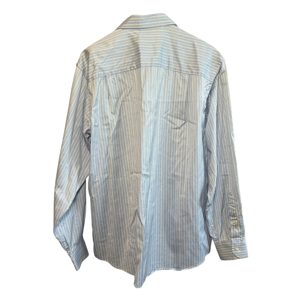 George Light Blue White Pinstripe Long Sleeve Button Down Shirt Large 42/44 Flaw