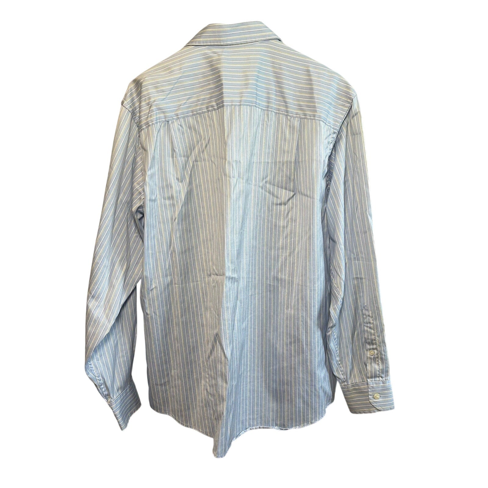 George Light Blue White Pinstripe Long Sleeve Button Down Shirt Large 42/44 Flaw