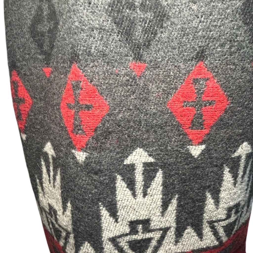 VTG The Last Best Place Southwestern Wool Blend Mini Skirt Black Red Aztec Sz 10