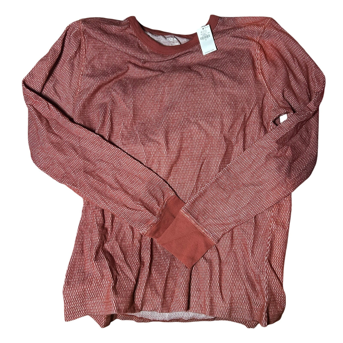 Old Navy Soft Washed Thermal Crew Neck Shirt Mens Small NWT Rust Orange Waffle