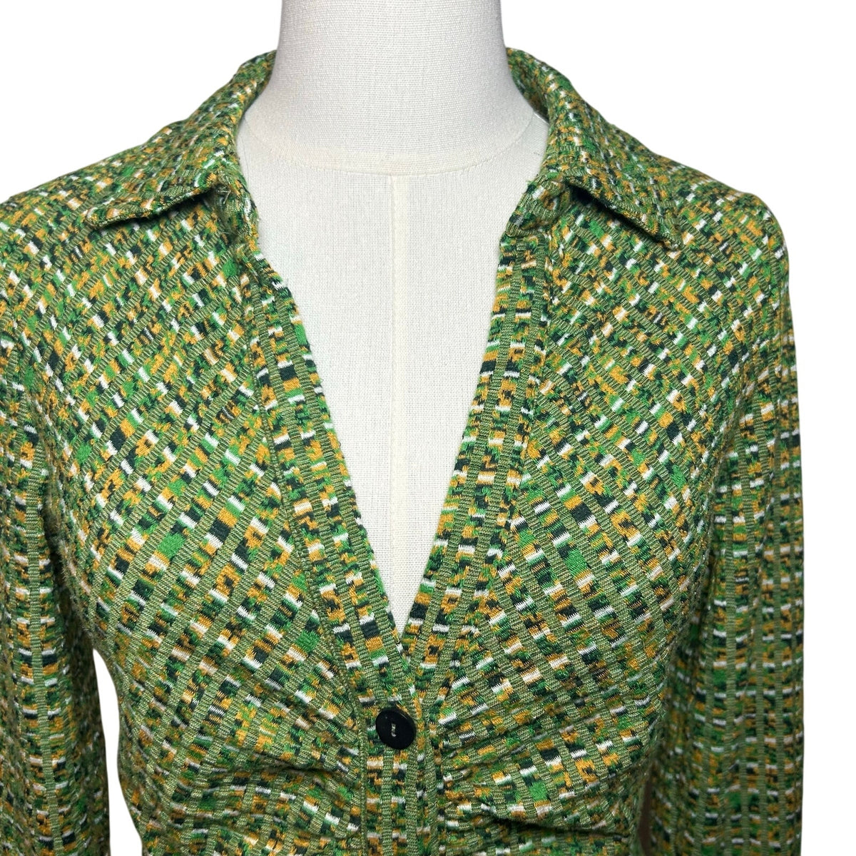 Stradivarius Green Long Sleeve Knit Dress M Minimalist Preppy Retro Streetwear