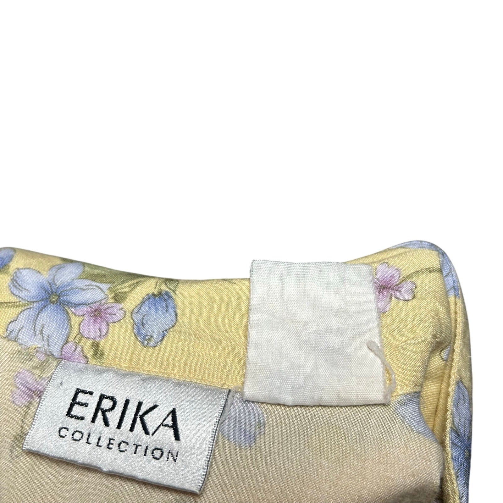 VTG 90s Erika Collection Yellow Floral Maxi Shirt Dress M Cottage Grandma Grunge