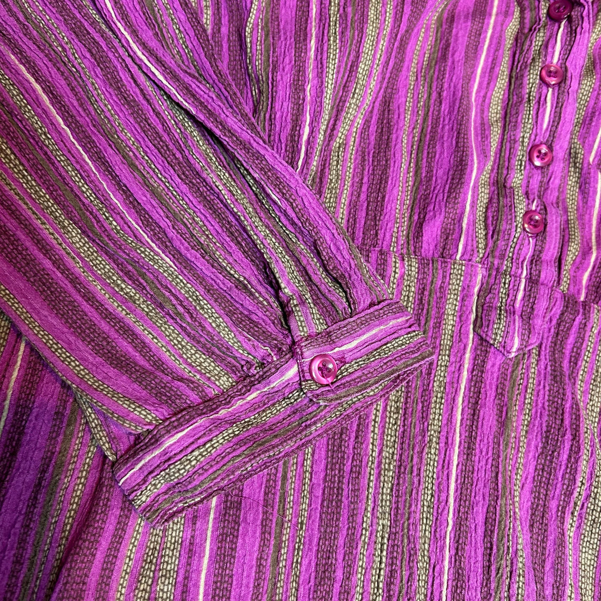 Christopher & Banks XL Purple Striped Seersucker Tunic Boho Casual Top