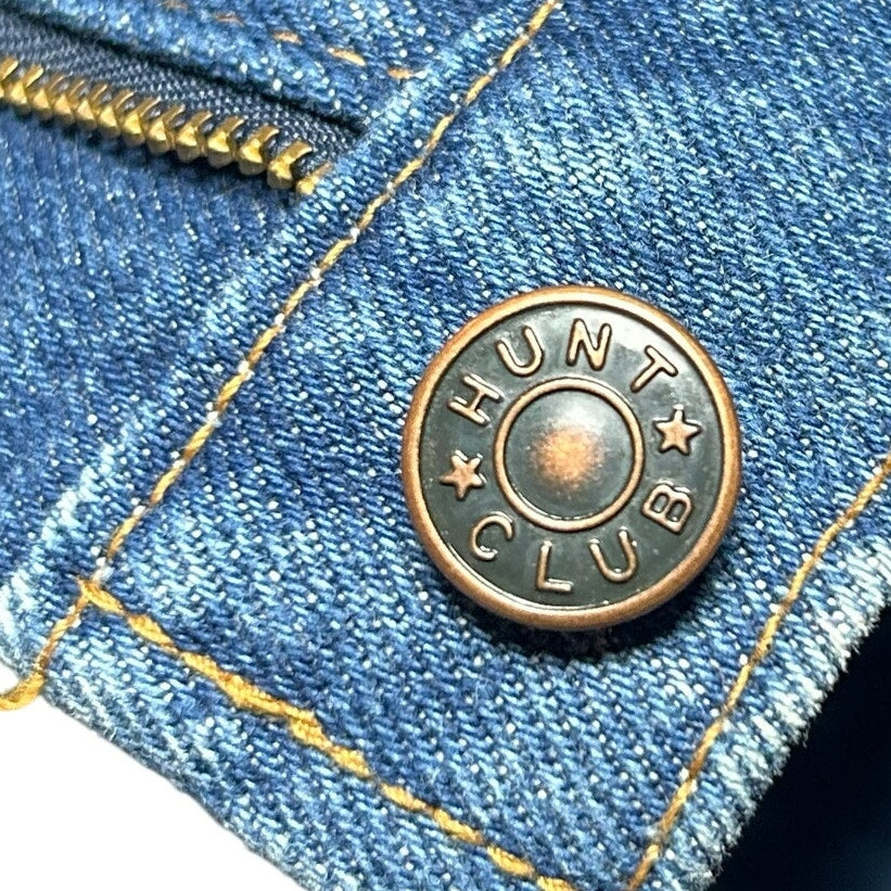 VTG Hunt Club Denim Mini Skirt Made in USA High Waisted Paneled Blue Size 4