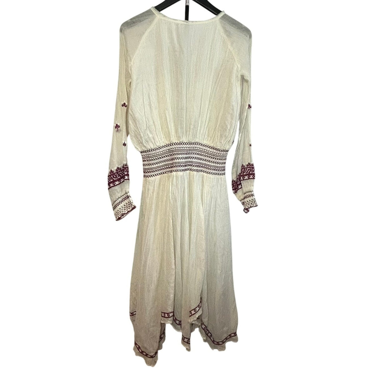 Free People FP One White Purple Embroidered Fleur Du Jour Midi Dress Size S