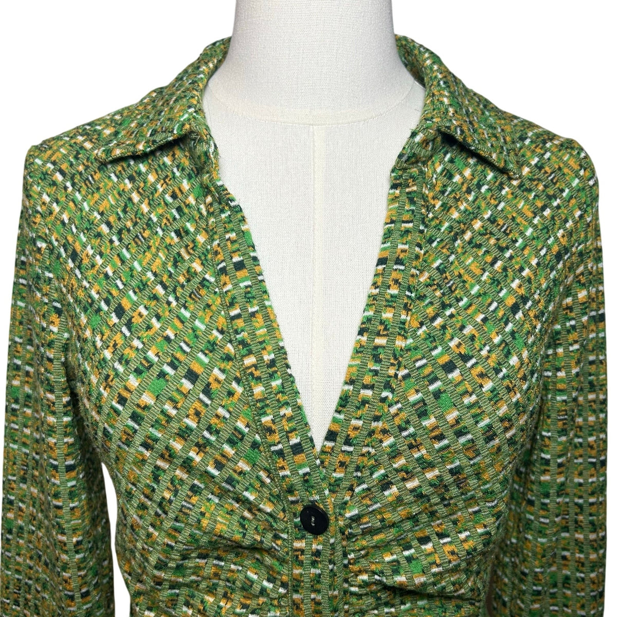 Stradivarius Green Long Sleeve Knit Dress M Minimalist Preppy Retro Streetwear