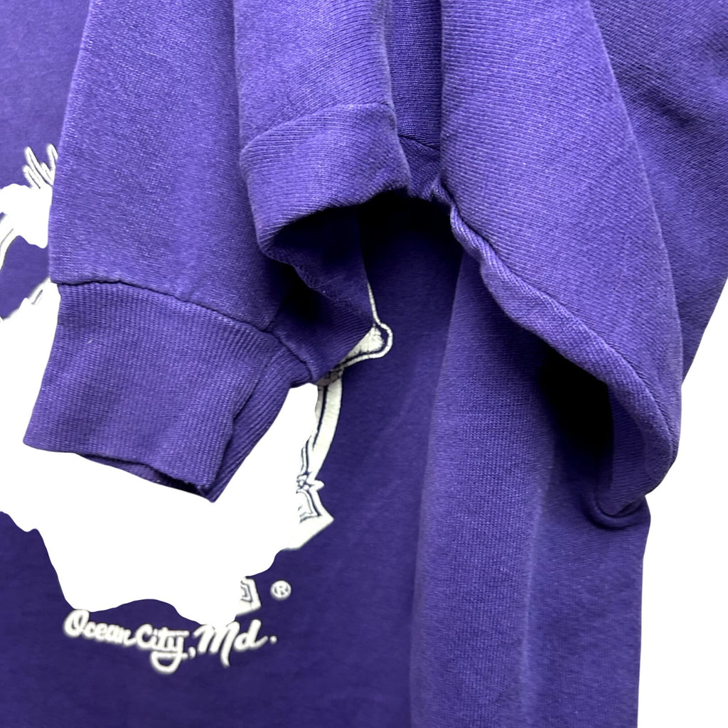 VTG 90s Jerzees M Purple Moose Saloon Ocean City MD Graphic Crewneck Sweatshirt